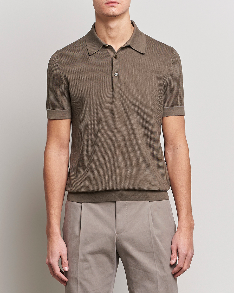 Homme | Pulls Et Tricots | Brioni | Sea Island Knit Polo Olive
