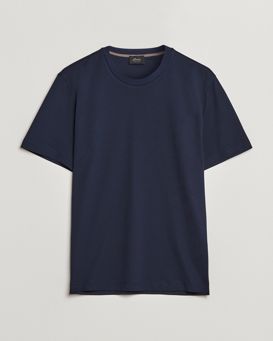Homme | T-shirts | Brioni | Short Sleeve Cotton T-Shirt Navy