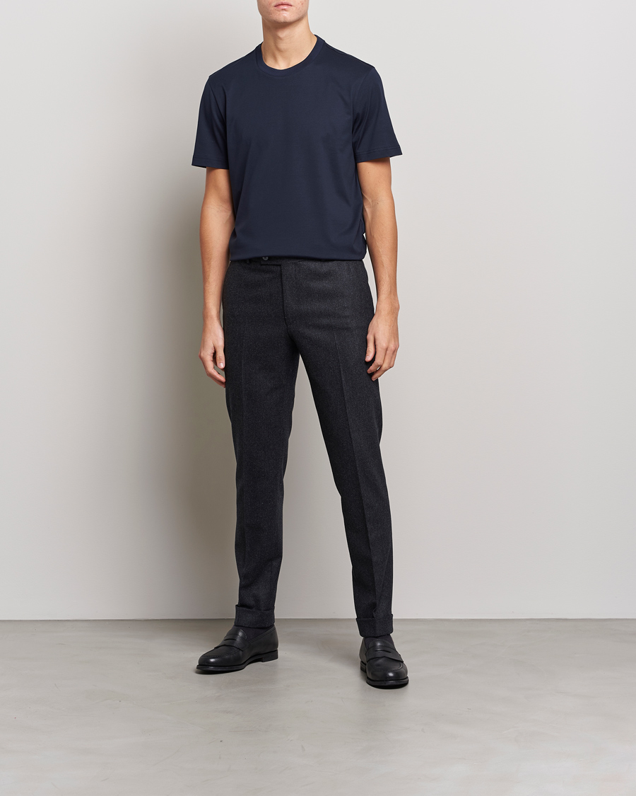 Homme | T-shirts | Brioni | Short Sleeve Cotton T-Shirt Navy