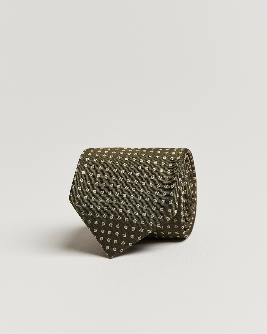 Homme | Brioni Printed Silk Tie Green | Brioni | Printed Silk Tie Green