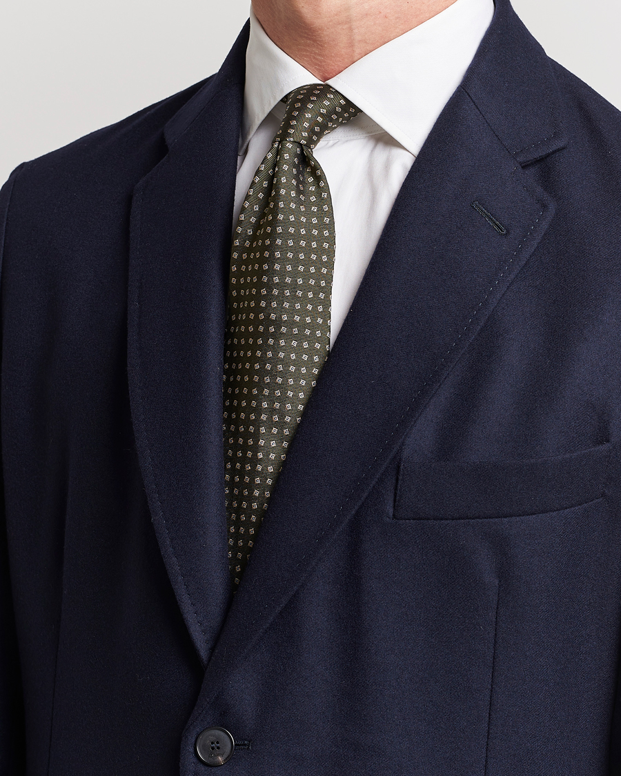 Homme | Brioni Printed Silk Tie Green | Brioni | Printed Silk Tie Green