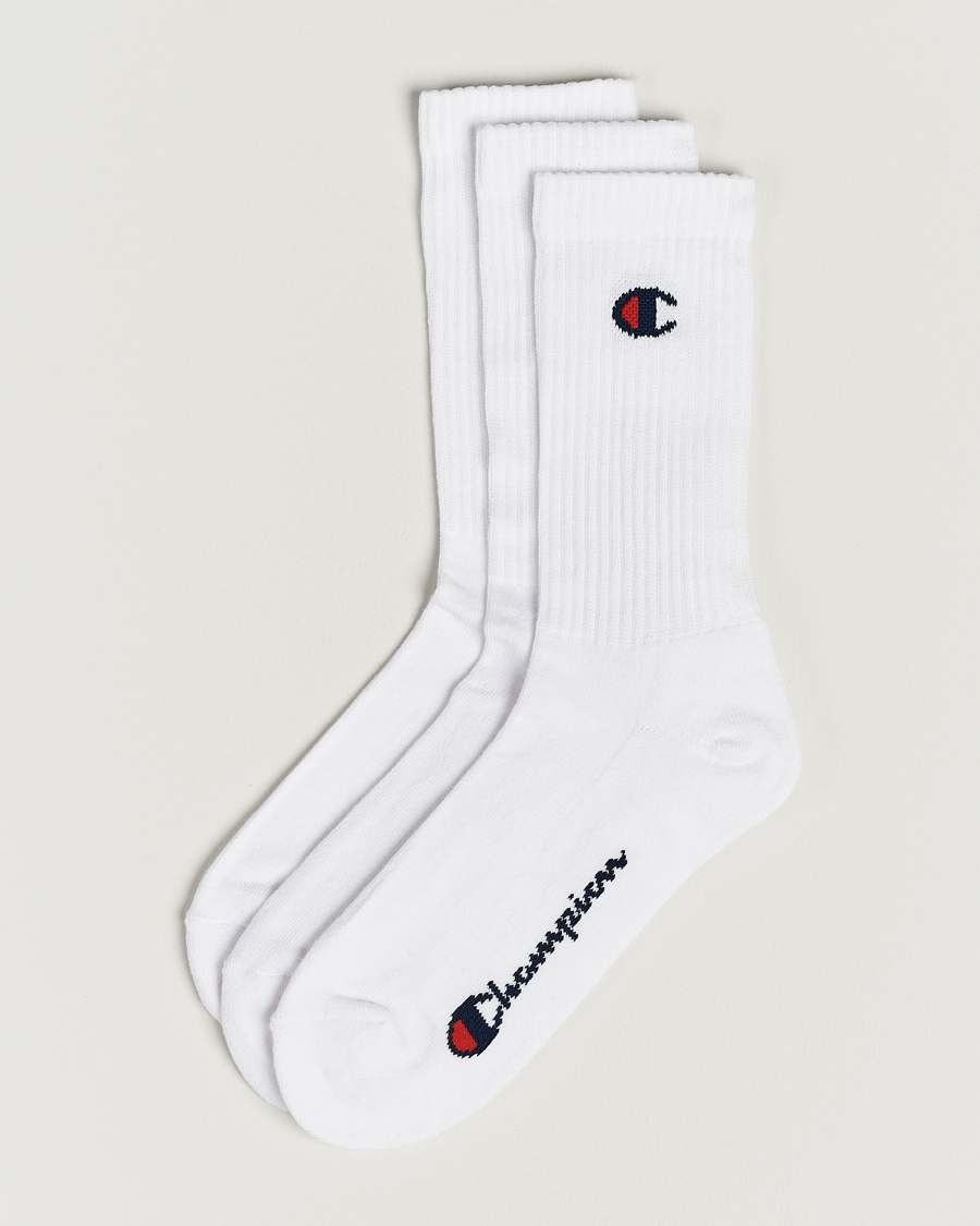 Homme | Sous-Vêtements Et Chaussettes | Champion | 3-Pack Crew Socks White