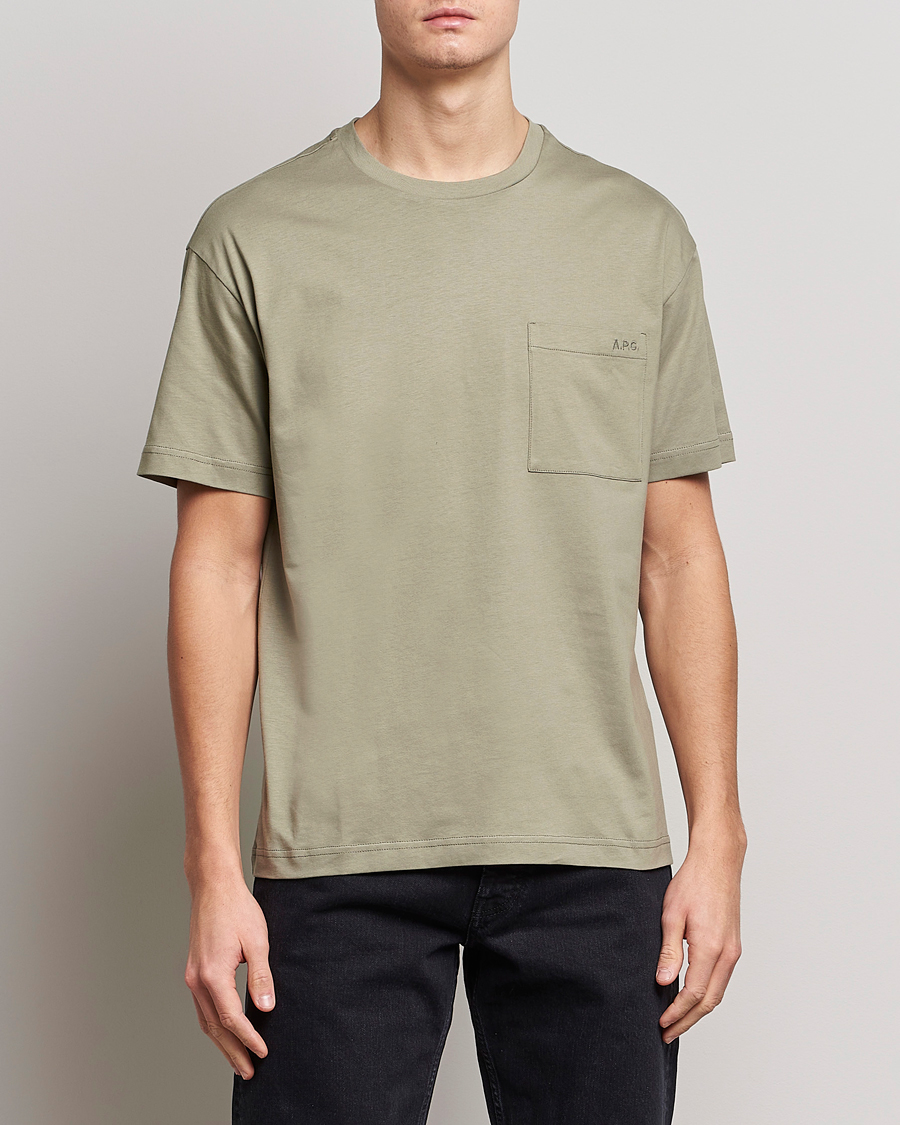 Homme | T-shirts | A.P.C. | Short Sleeve Pocket T-Shirt Light Olive