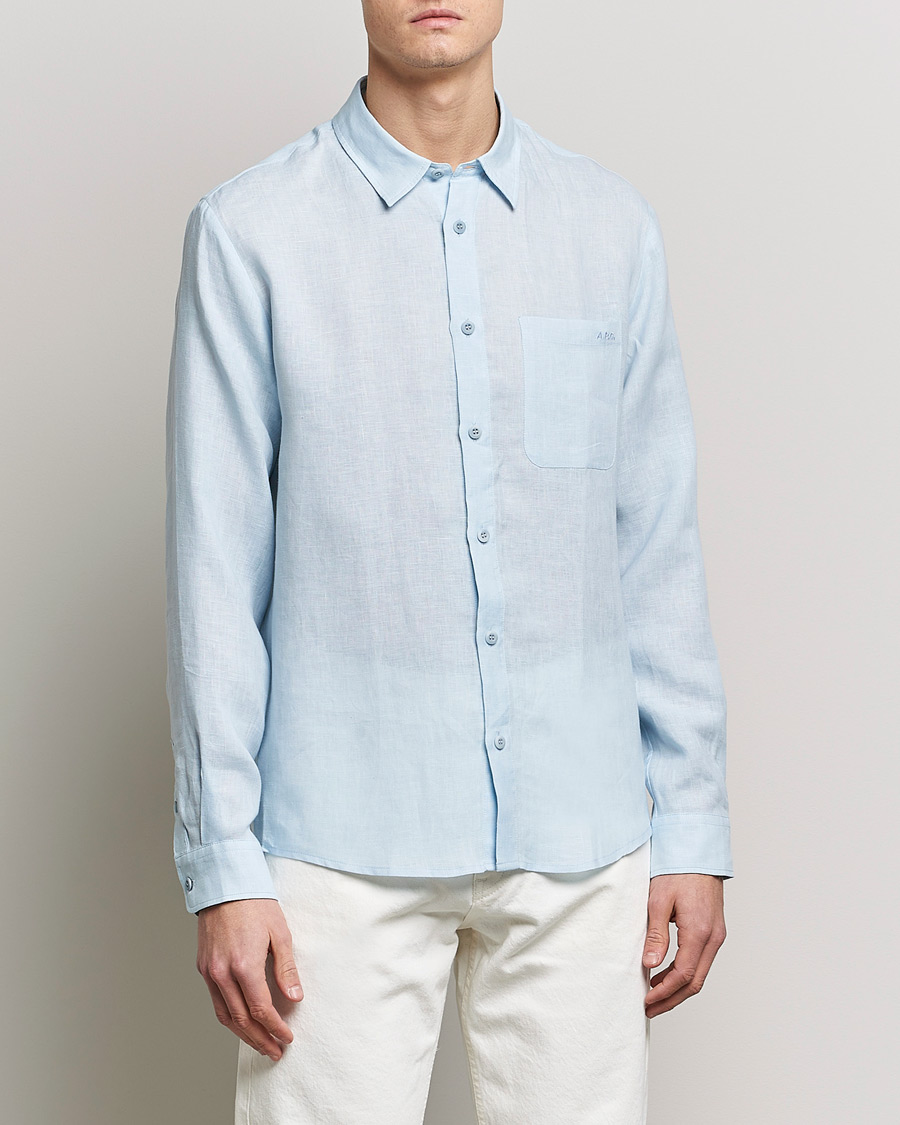 Homme |  | A.P.C. | Cassel Linen Shirt Light Blue