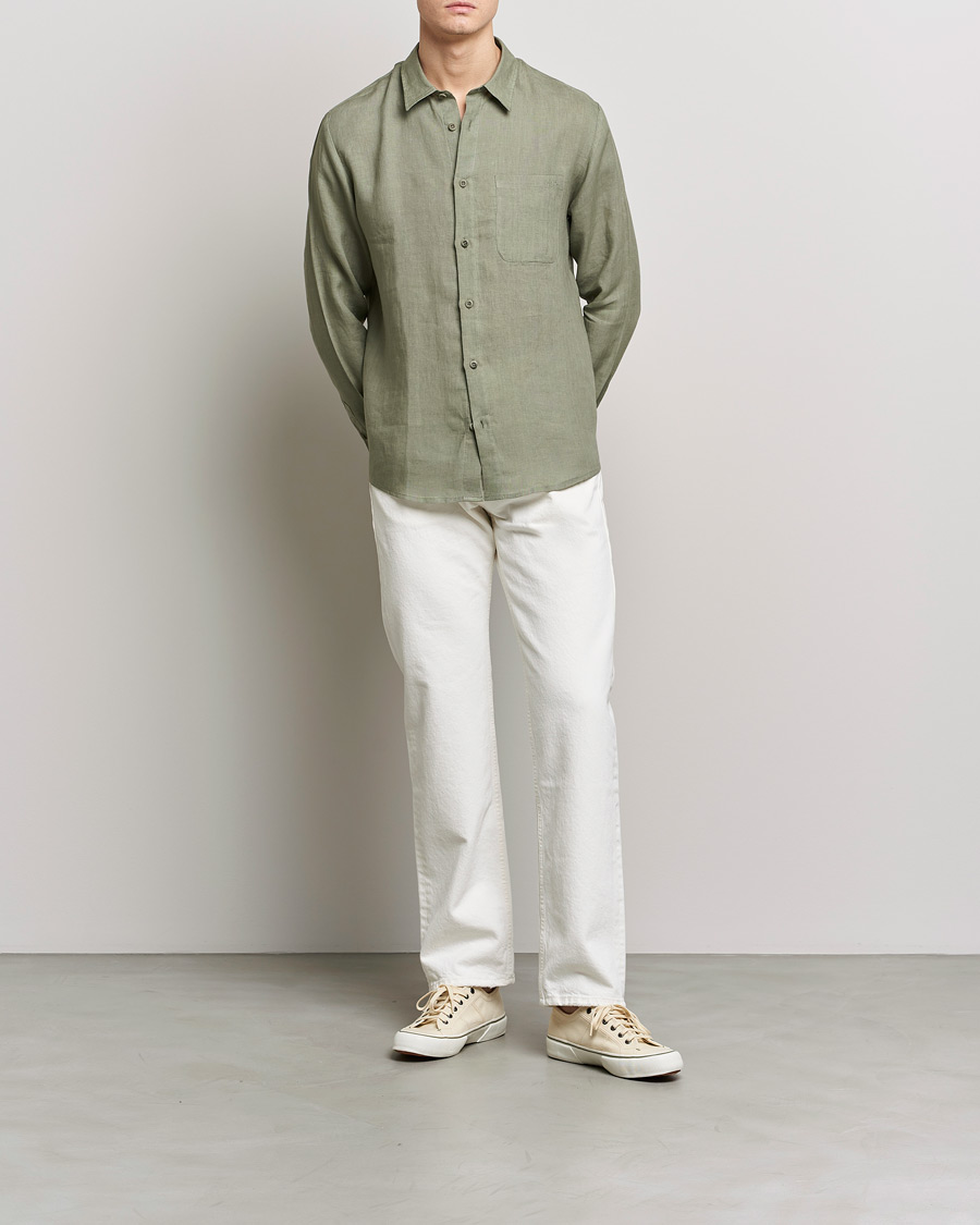Homme | Chemises | A.P.C. | Cassel Linen Shirt Light Olive