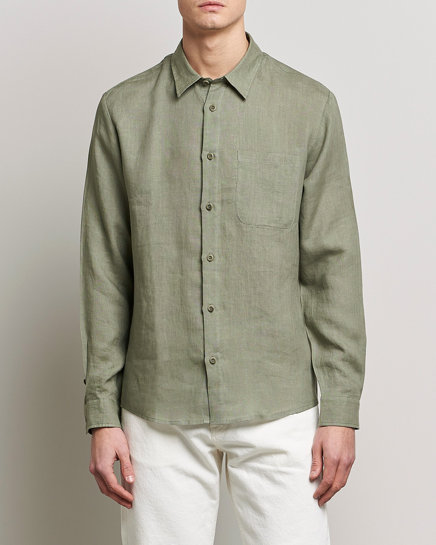 Homme | Chemises | A.P.C. | Cassel Linen Shirt Light Olive