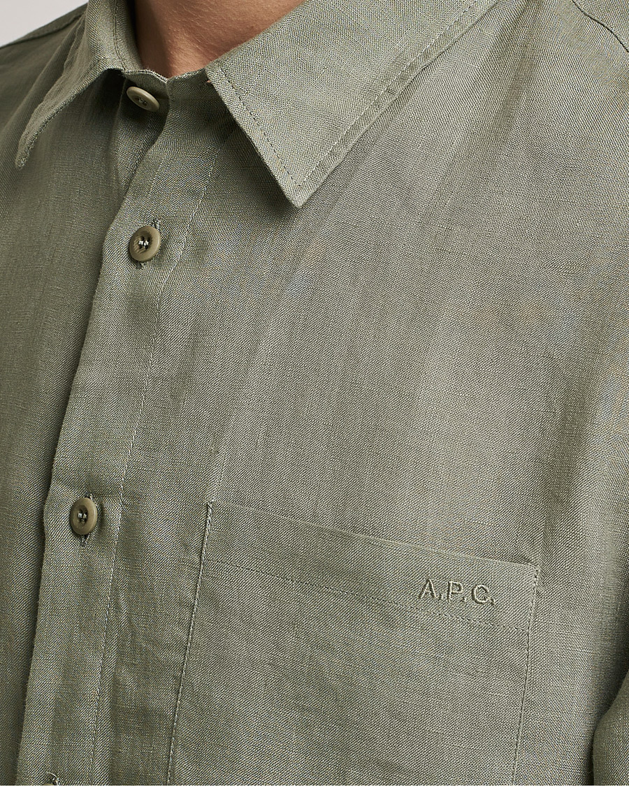 Homme | Chemises | A.P.C. | Cassel Linen Shirt Light Olive