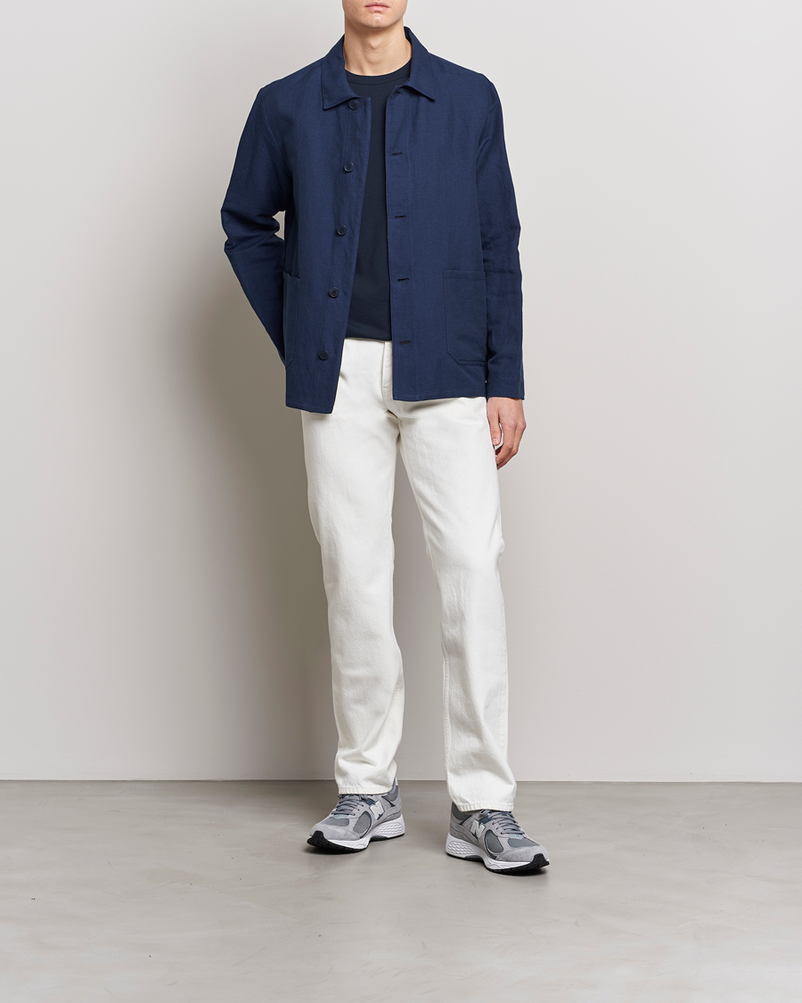 Homme | Manteaux Et Vestes | A.P.C. | Kerlouan Linen Chore Jacket Navy