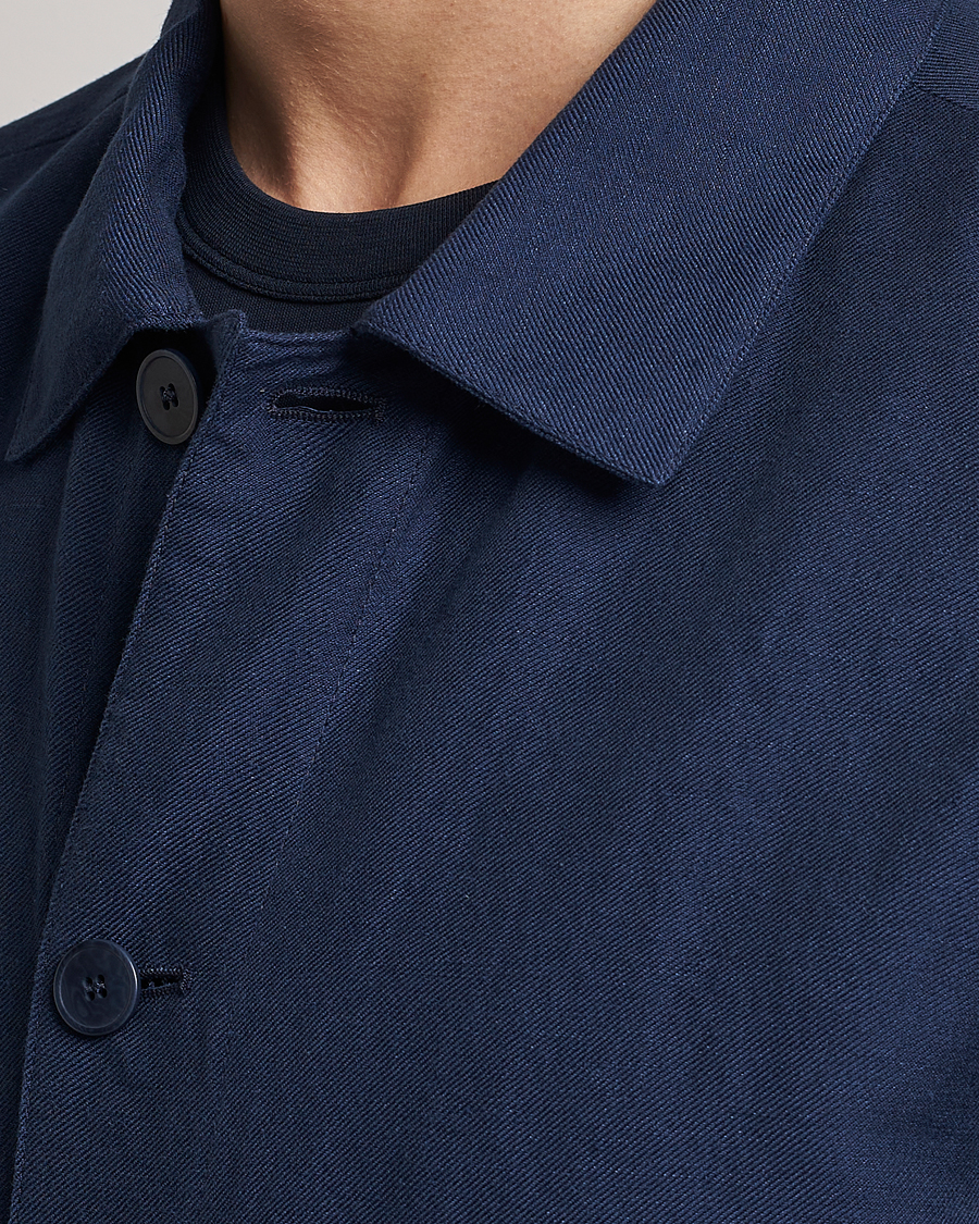 Homme | Manteaux Et Vestes | A.P.C. | Kerlouan Linen Chore Jacket Navy