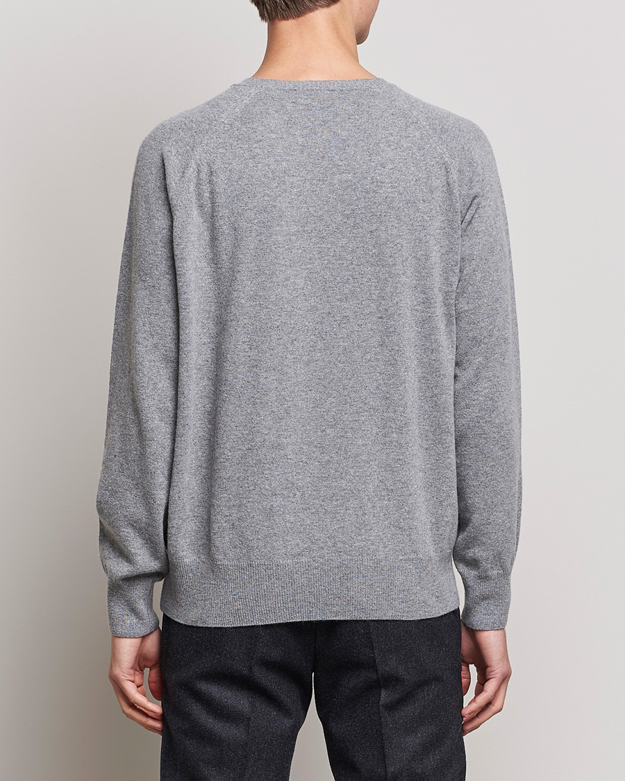 Homme | Pulls Et Tricots | Oscar Jacobson | Gustaf Lambswool Raglan Crew Neck Light Grey