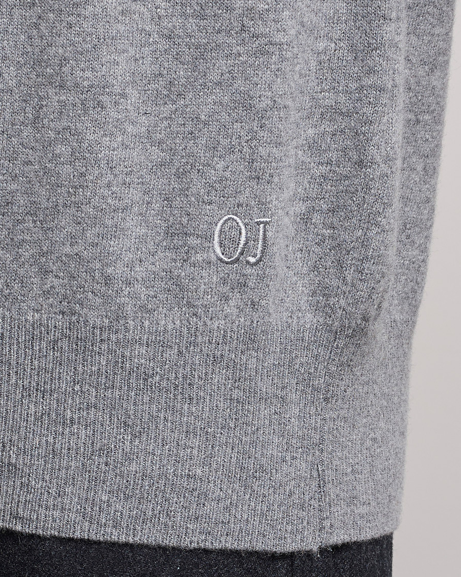 Homme | Pulls Et Tricots | Oscar Jacobson | Gustaf Lambswool Raglan Crew Neck Light Grey