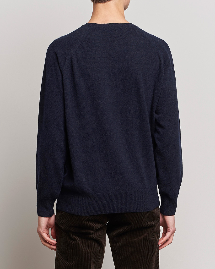 Homme | Pulls Et Tricots | Oscar Jacobson | Gustaf Lambswool Raglan Crew Neck Navy