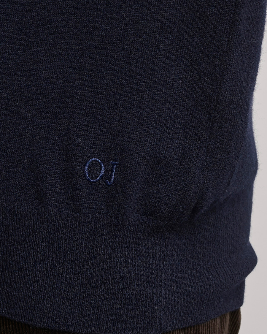 Homme | Pulls Et Tricots | Oscar Jacobson | Gustaf Lambswool Raglan Crew Neck Navy
