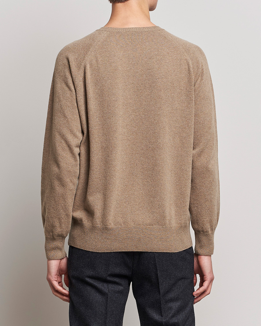 Homme | Pulls Et Tricots | Oscar Jacobson | Gustaf Lambswool Raglan Crew Neck Camel