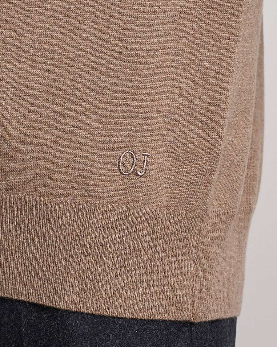 Homme | Pulls Et Tricots | Oscar Jacobson | Gustaf Lambswool Raglan Crew Neck Camel