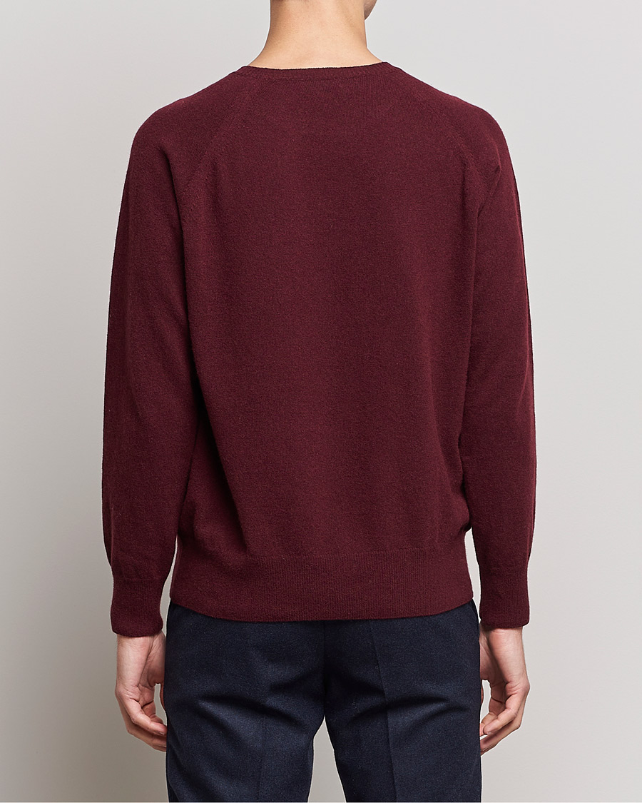 Homme | Pulls Et Tricots | Oscar Jacobson | Gustaf Lambswool Raglan Crew Neck Burgundy