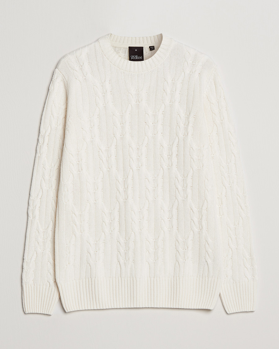 Homme | Pulls Et Tricots | Oscar Jacobson | Emmet Wool/Cashmere Structured Crew Neck Off White