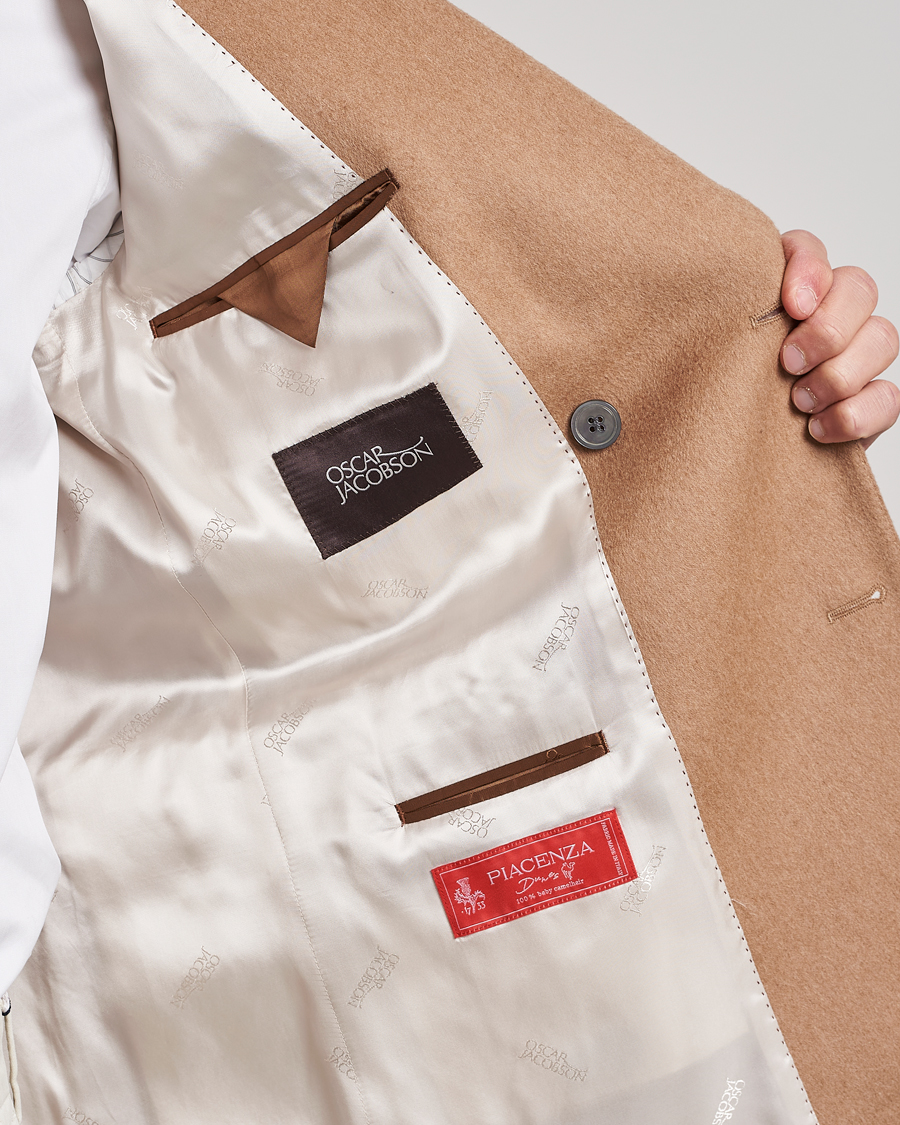 Homme | Blazers | Oscar Jacobson | Farries Baby Camelhair DB Blazer Light Camel