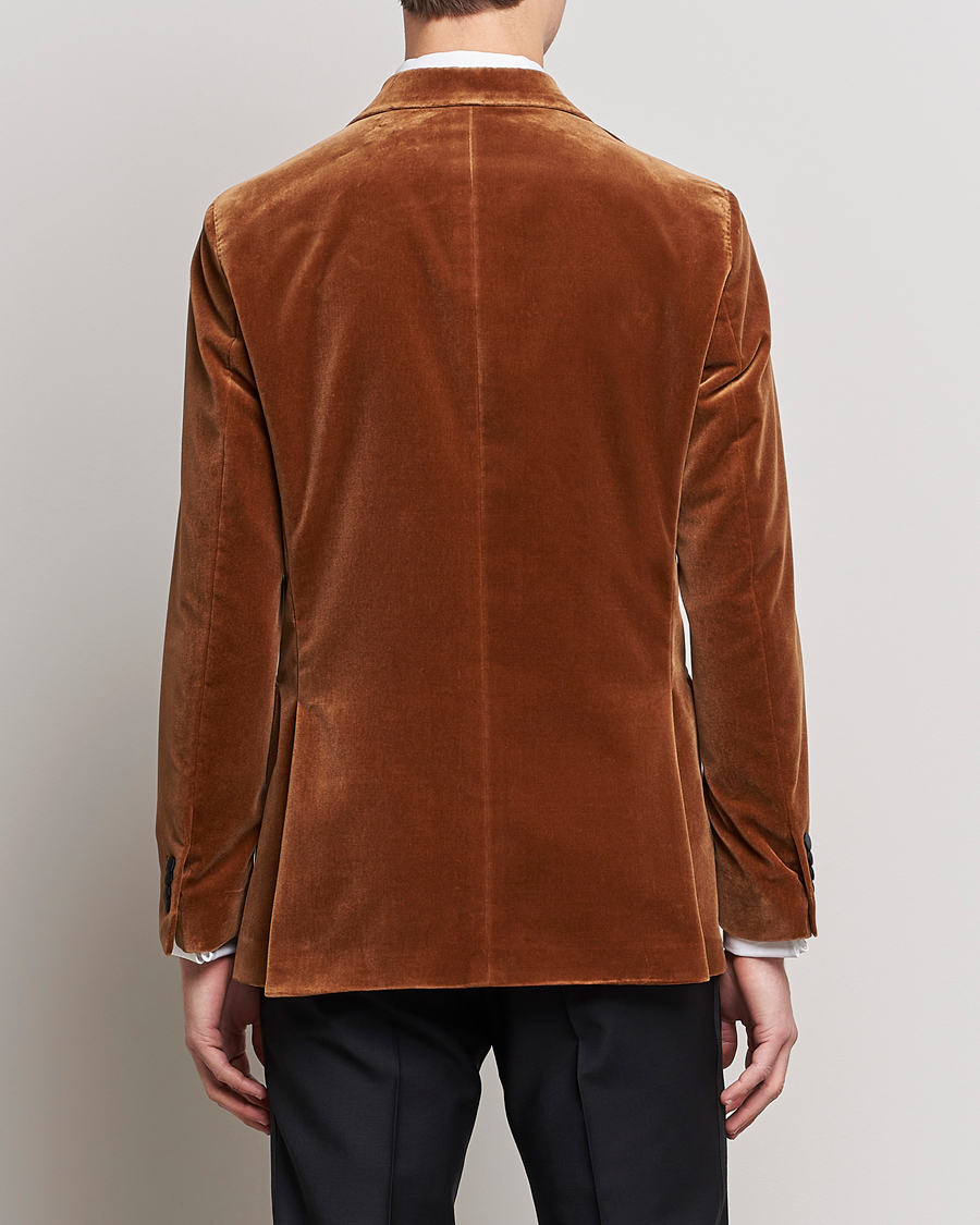 Homme | Blazers | Oscar Jacobson | Farris Tuxedo Velvet DB Blazer Brown