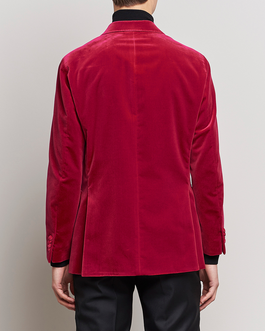 Homme | Blazers | Oscar Jacobson | Farris Double Breasted Velvet Blazer Pink Berries