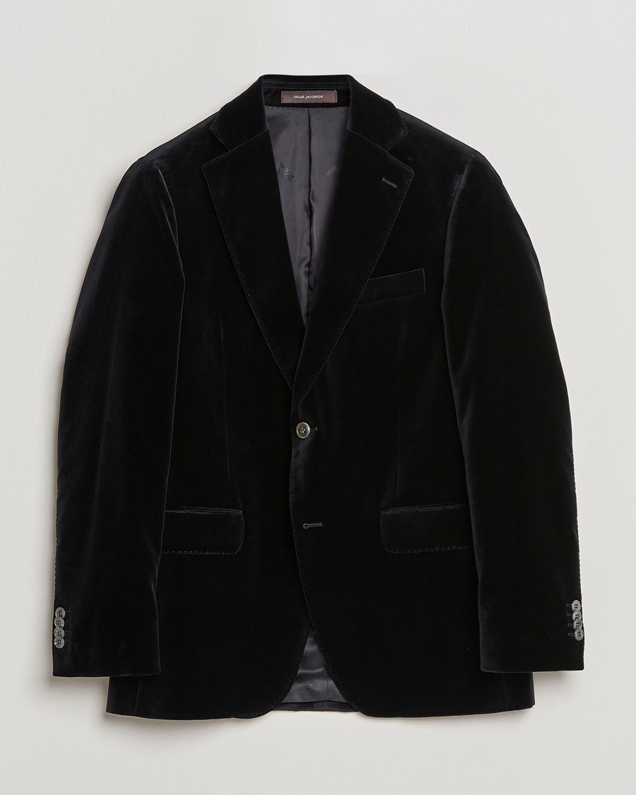 Homme | Blazers | Oscar Jacobson | Fogerty Velvet Blazer Black