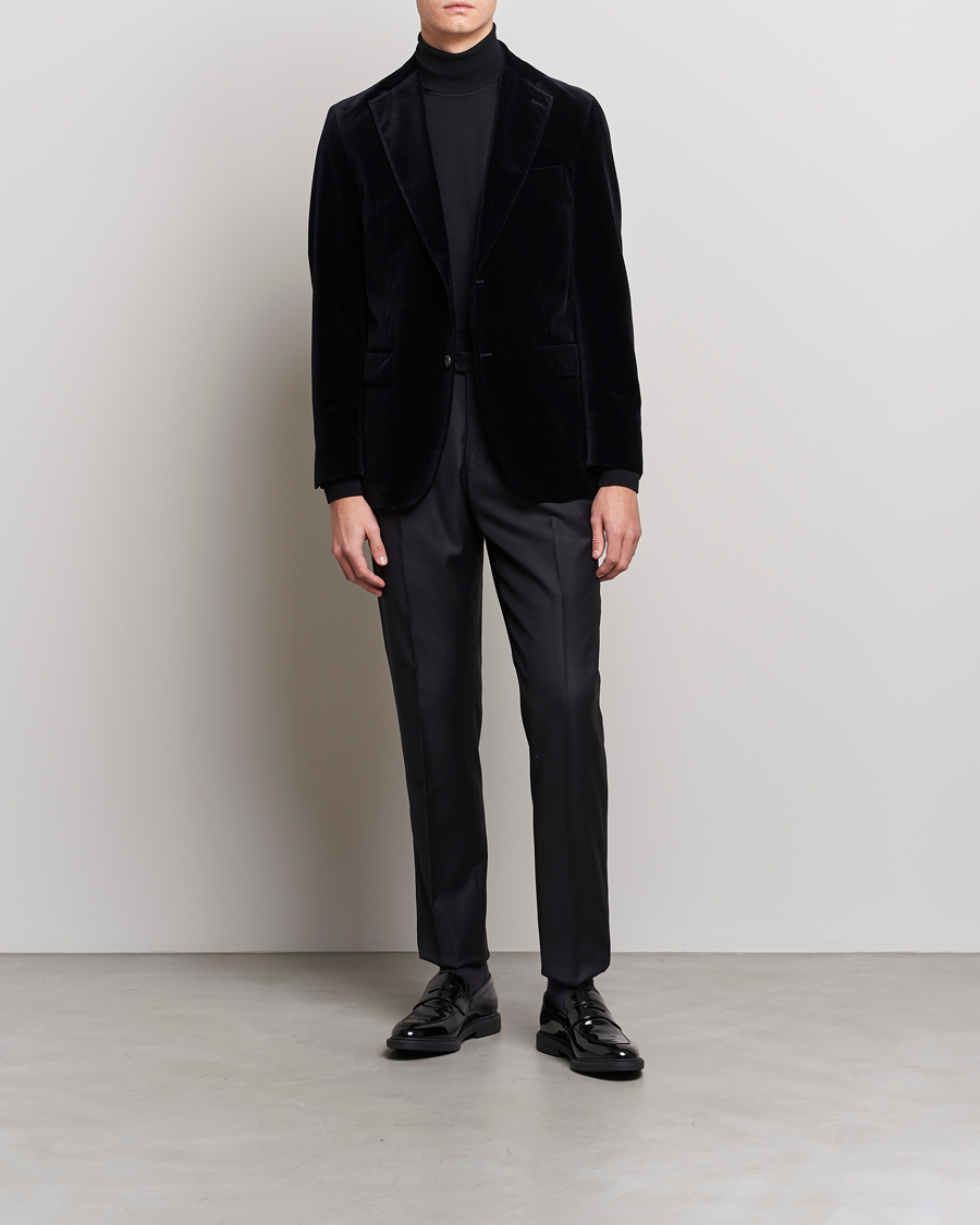 Homme | Blazers | Oscar Jacobson | Fogerty Velvet Blazer Black
