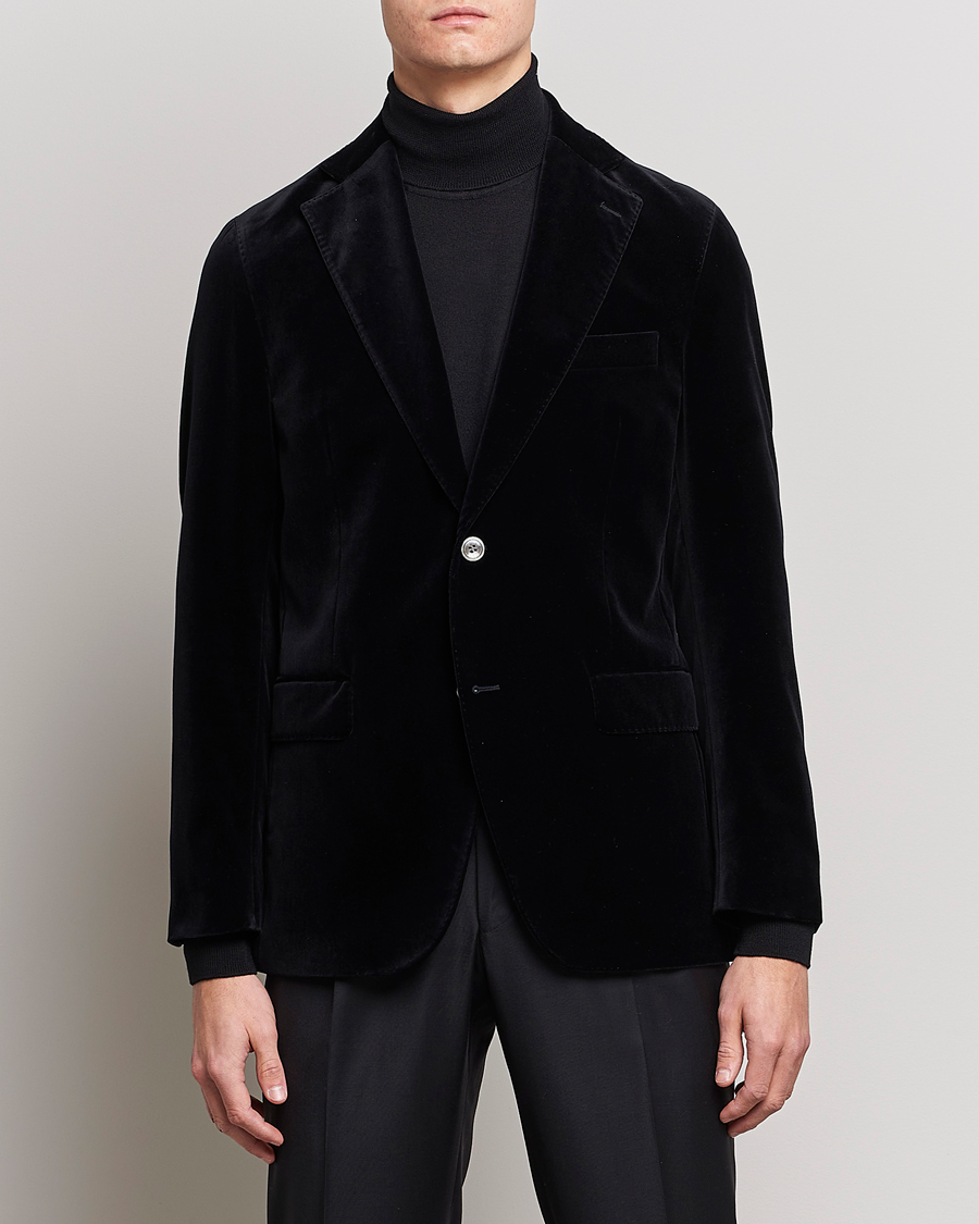 Homme | Blazers | Oscar Jacobson | Fogerty Velvet Blazer Black