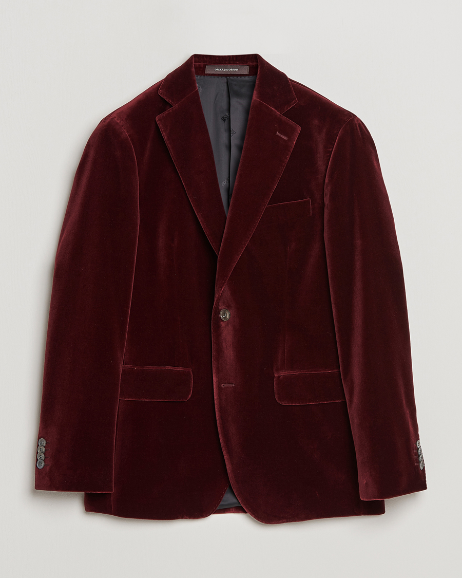 Homme | Blazers | Oscar Jacobson | Fogerty Velvet Blazer Wine