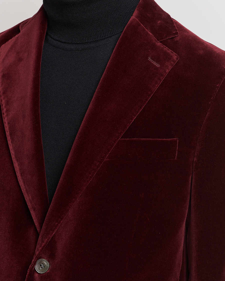 Homme | Blazers | Oscar Jacobson | Fogerty Velvet Blazer Wine