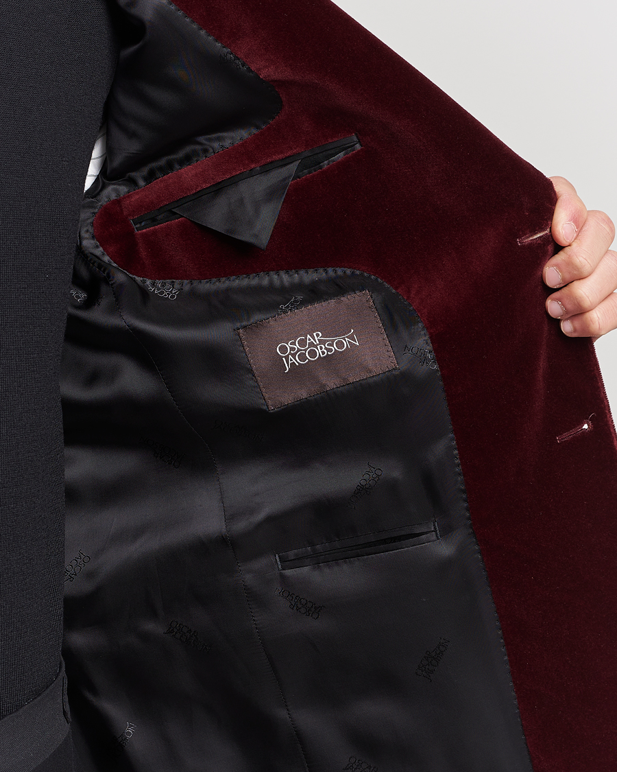Homme | Blazers | Oscar Jacobson | Fogerty Velvet Blazer Wine