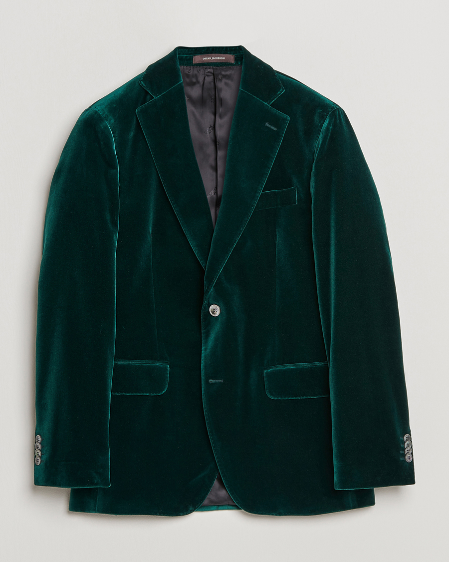 Homme | Blazers | Oscar Jacobson | Fogerty Velvet Blazer Green