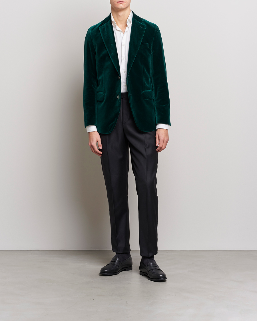 Homme | Blazers | Oscar Jacobson | Fogerty Velvet Blazer Green