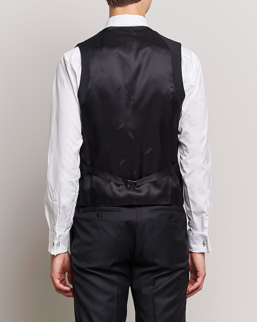 Homme | Blazers | Oscar Jacobson | Hale Wool Tuxedo Waistcoat Black