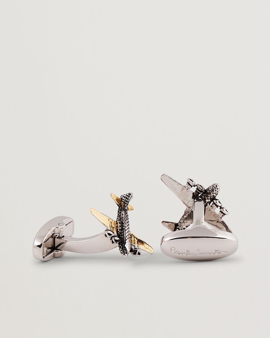 Homme | Paul Smith Airplane Silver Cufflink Gold | Paul Smith | Airplane Silver Cufflink Gold