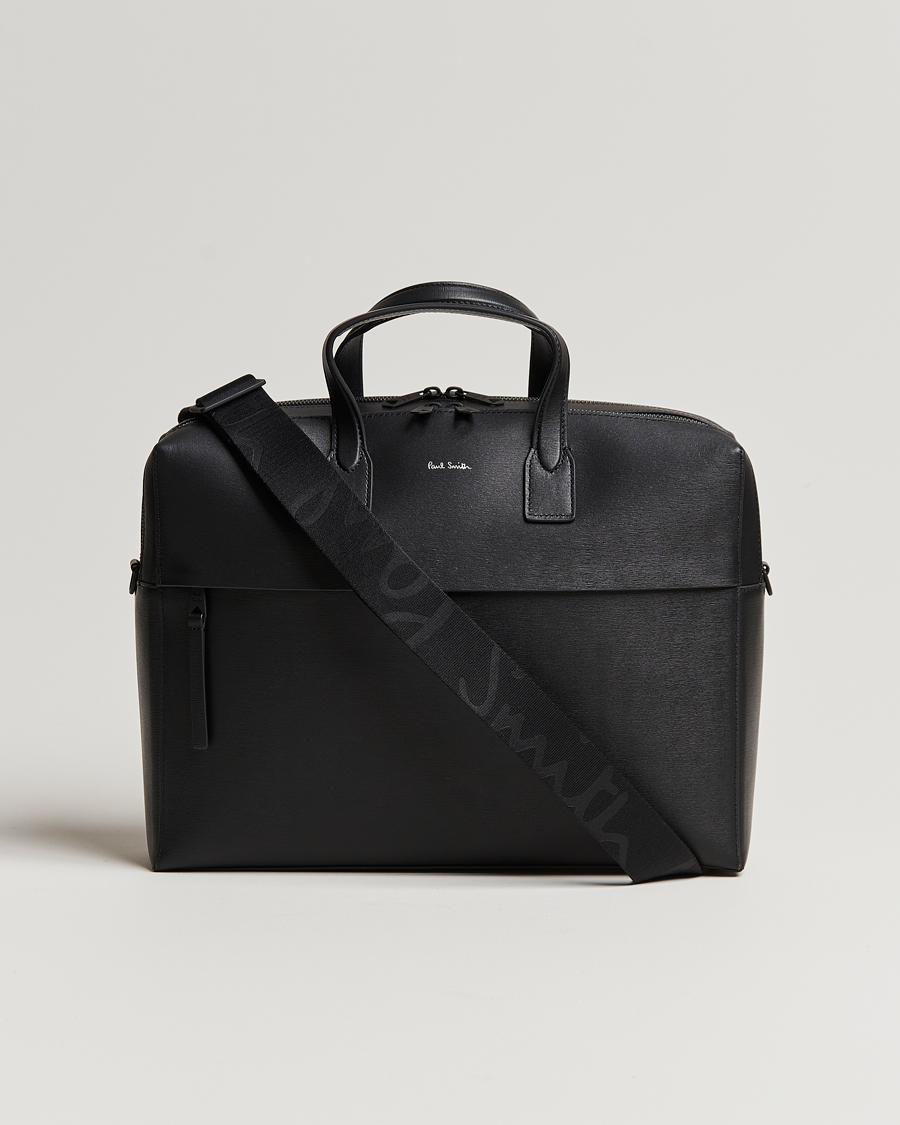 Homme | Paul Smith Leather Double Zip Shoulder Bag Black | Paul Smith | Leather Double Zip Shoulder Bag Black