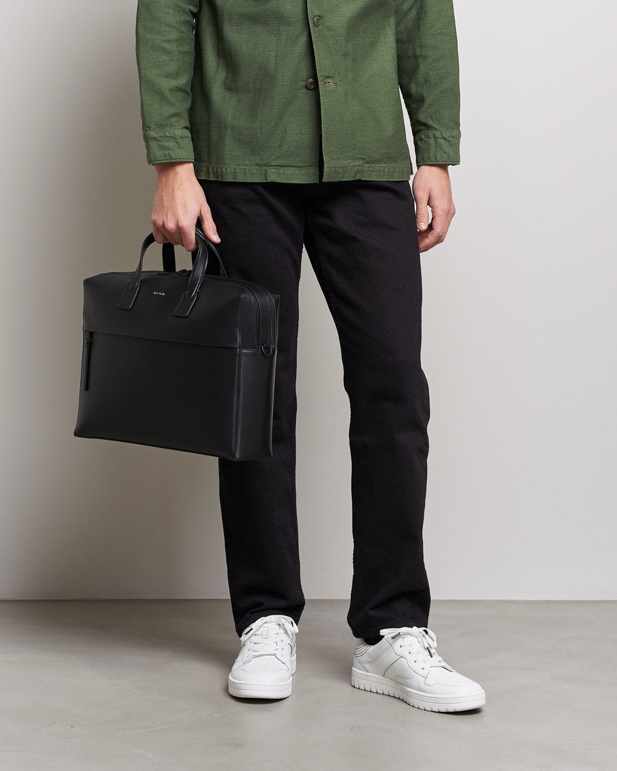 Homme | Paul Smith Leather Double Zip Shoulder Bag Black | Paul Smith | Leather Double Zip Shoulder Bag Black