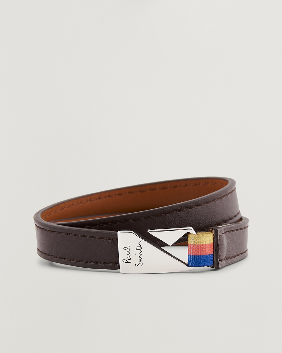 Homme | Paul Smith Leather Hook Wrap Bracelet Brown | Paul Smith | Leather Hook Wrap Bracelet Brown