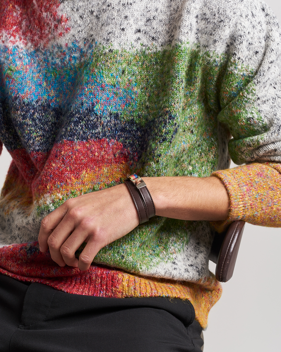 Homme | Paul Smith Leather Hook Wrap Bracelet Brown | Paul Smith | Leather Hook Wrap Bracelet Brown