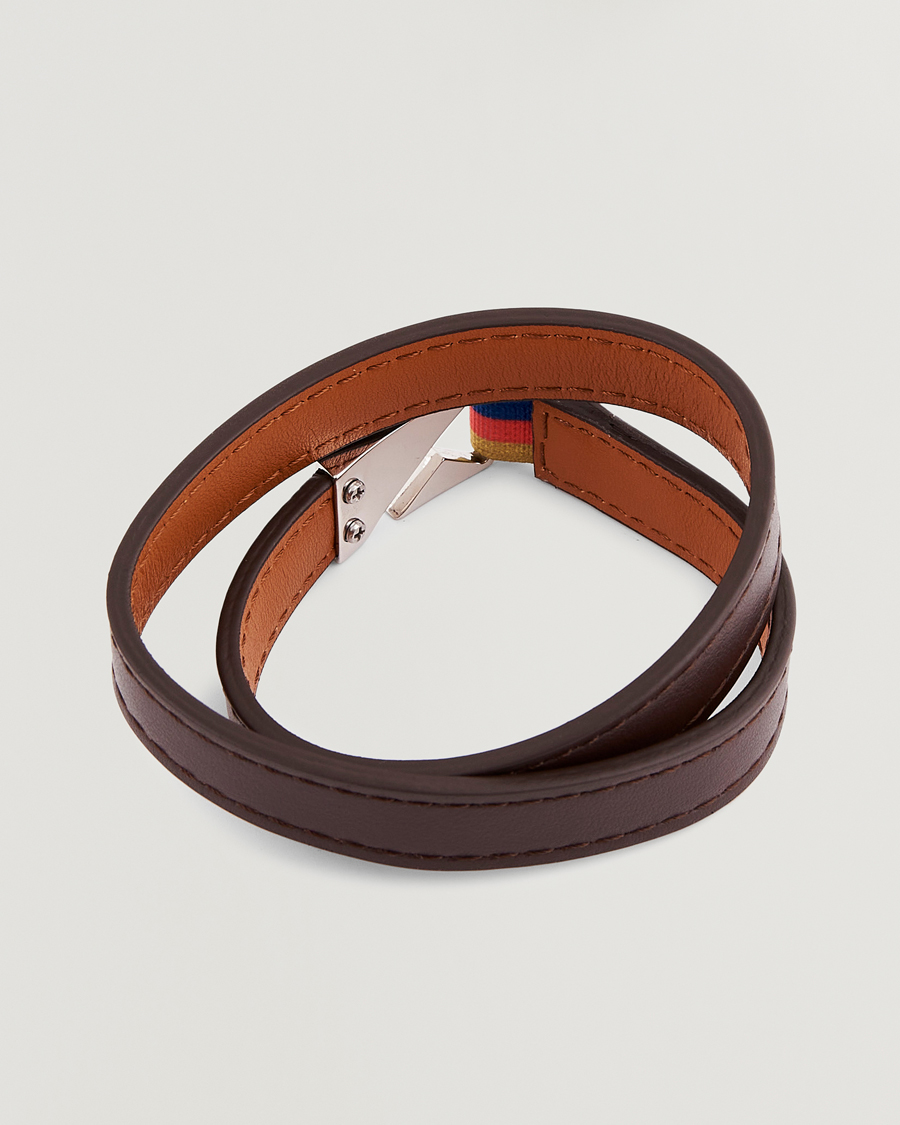 Homme | Paul Smith Leather Hook Wrap Bracelet Brown | Paul Smith | Leather Hook Wrap Bracelet Brown
