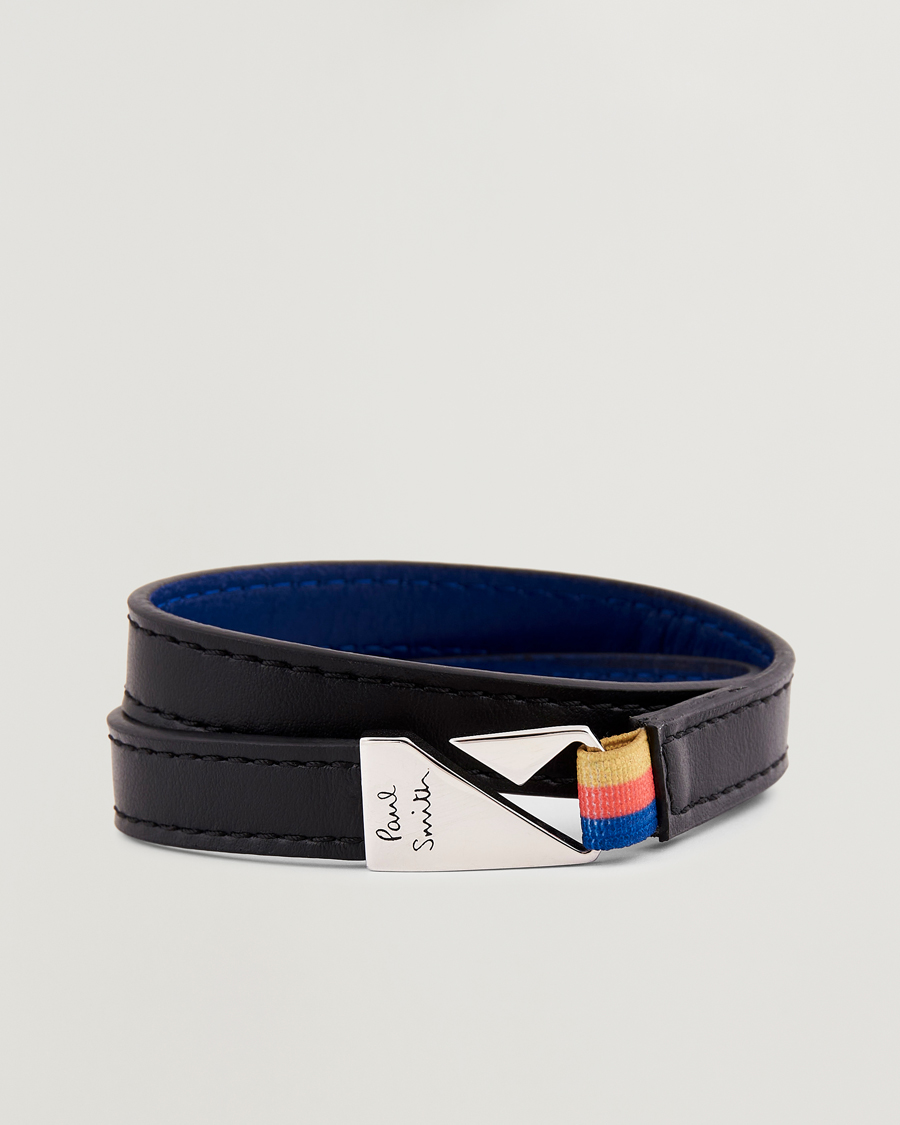 Homme | Paul Smith Leather Hook Wrap Bracelet Black | Paul Smith | Leather Hook Wrap Bracelet Black
