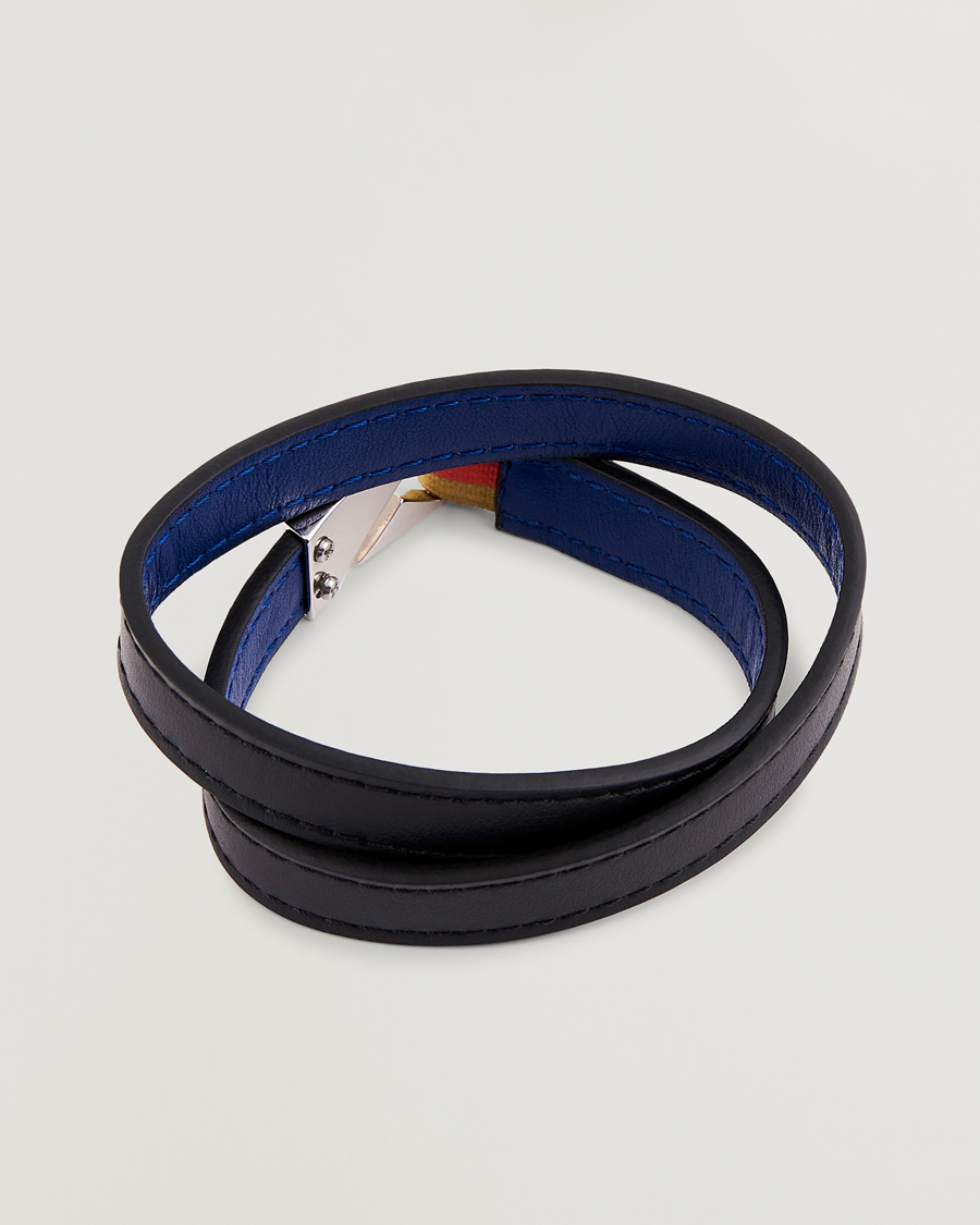 Homme | Paul Smith Leather Hook Wrap Bracelet Black | Paul Smith | Leather Hook Wrap Bracelet Black