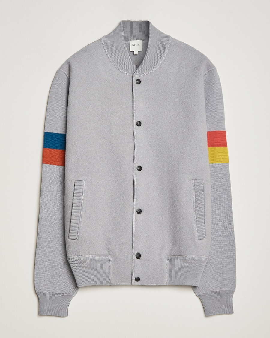 Homme | Manteaux Et Vestes | Paul Smith | Knitted Boiled Wool Bomber Jacket Grey