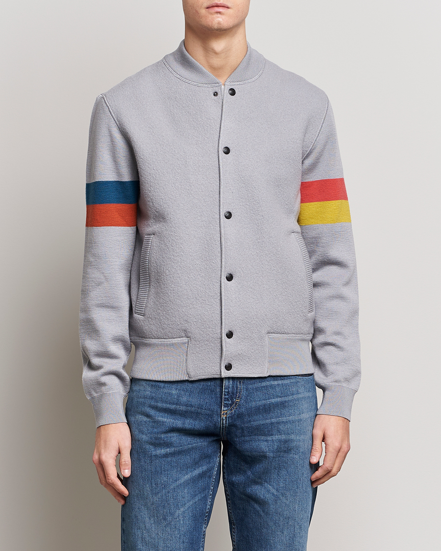 Homme | Manteaux Et Vestes | Paul Smith | Knitted Boiled Wool Bomber Jacket Grey