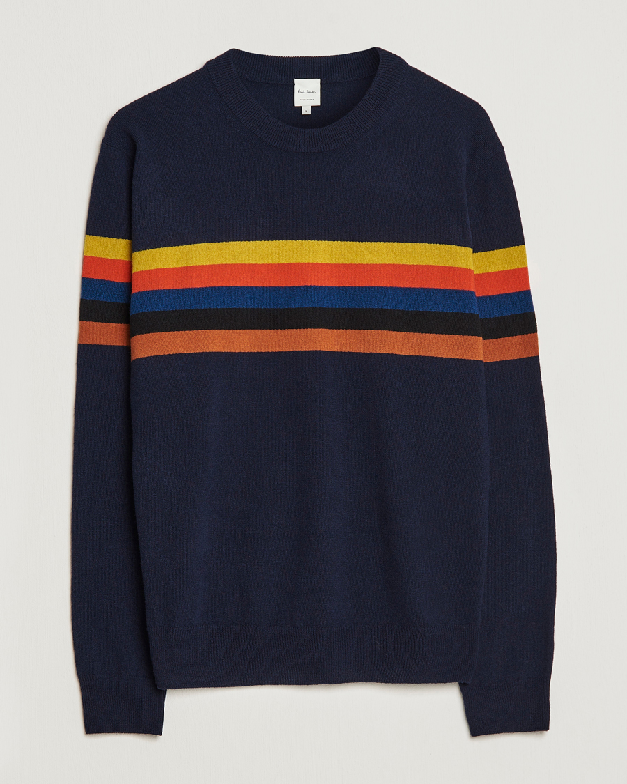 Homme | Pulls Et Tricots | Paul Smith | Wool Stripe Knitted Crew Neck Navy