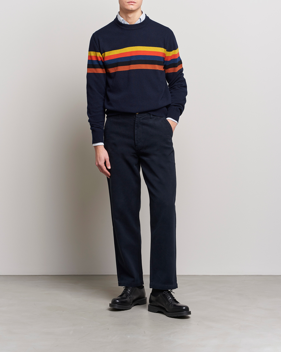 Homme | Pulls Et Tricots | Paul Smith | Wool Stripe Knitted Crew Neck Navy