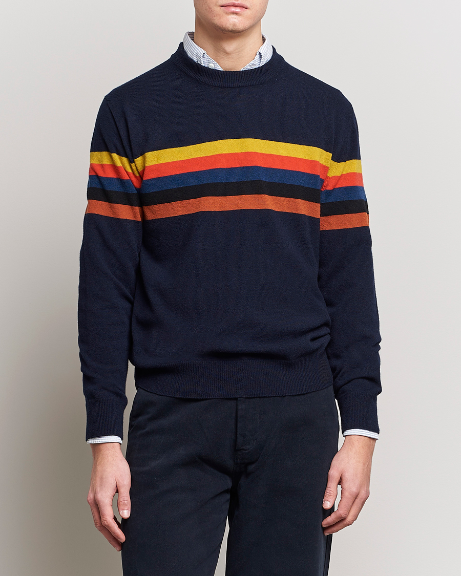 Homme | Pulls Et Tricots | Paul Smith | Wool Stripe Knitted Crew Neck Navy