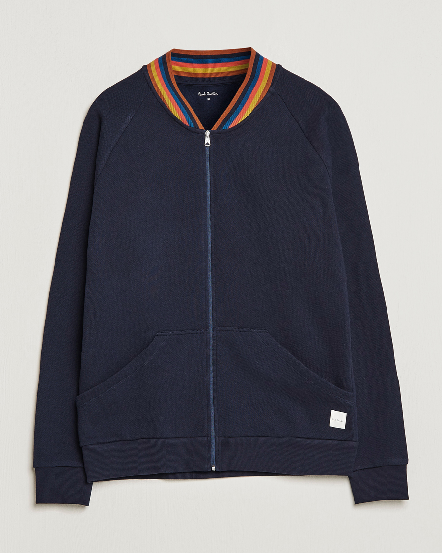 Homme | Paul Smith Bright Stripe Sweat Full Zip Navy | Paul Smith | Bright Stripe Sweat Full Zip Navy