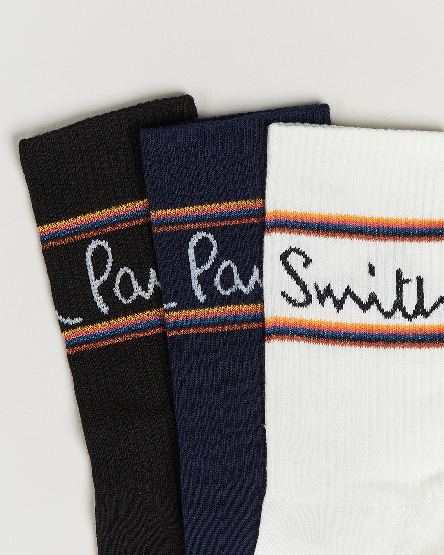Homme | Chaussettes | Paul Smith | 3-Pack Logo Socks Black/White