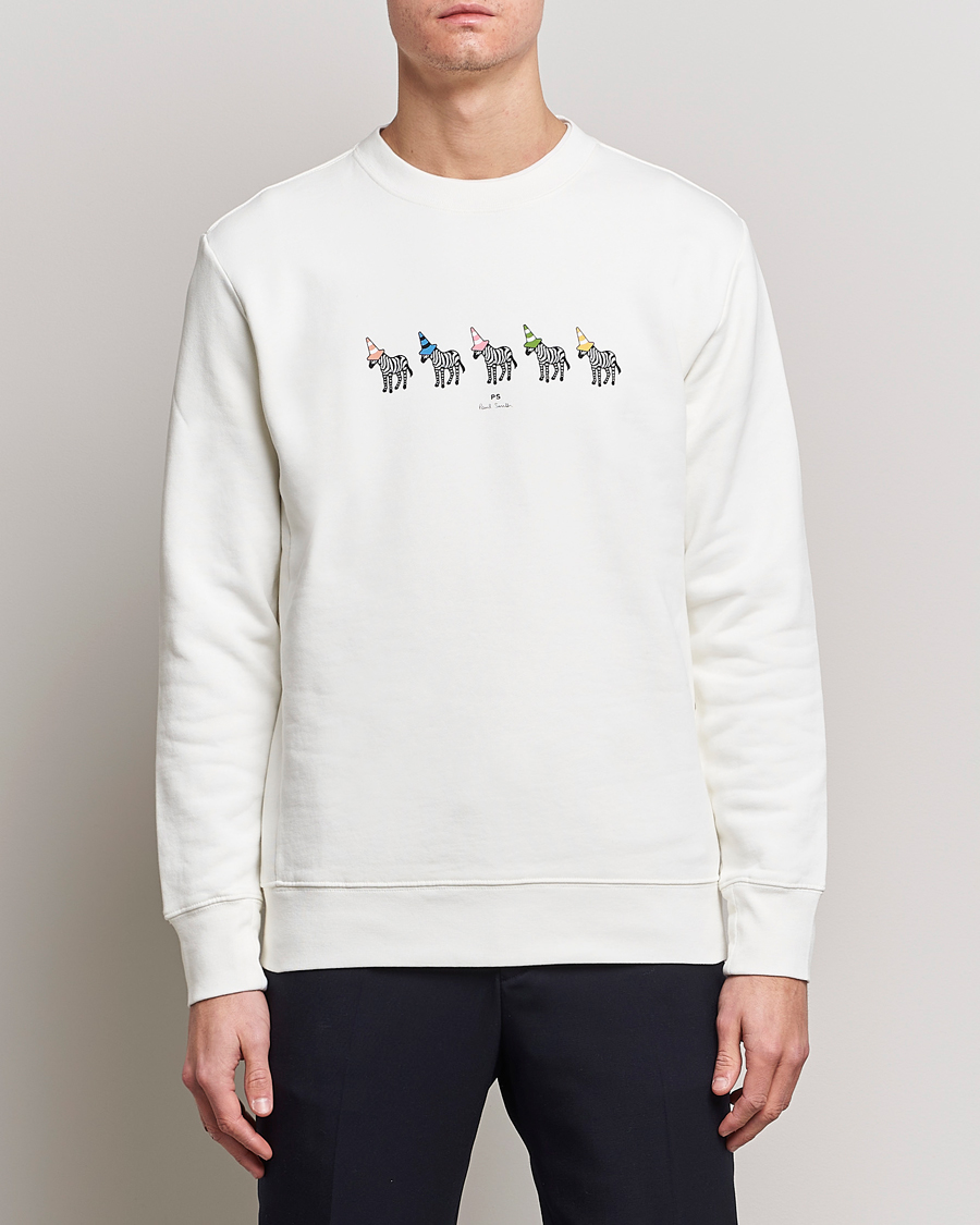Homme | Pulls Et Tricots | PS Paul Smith | Zebra Organic Cotton Sweatshirt Ecru