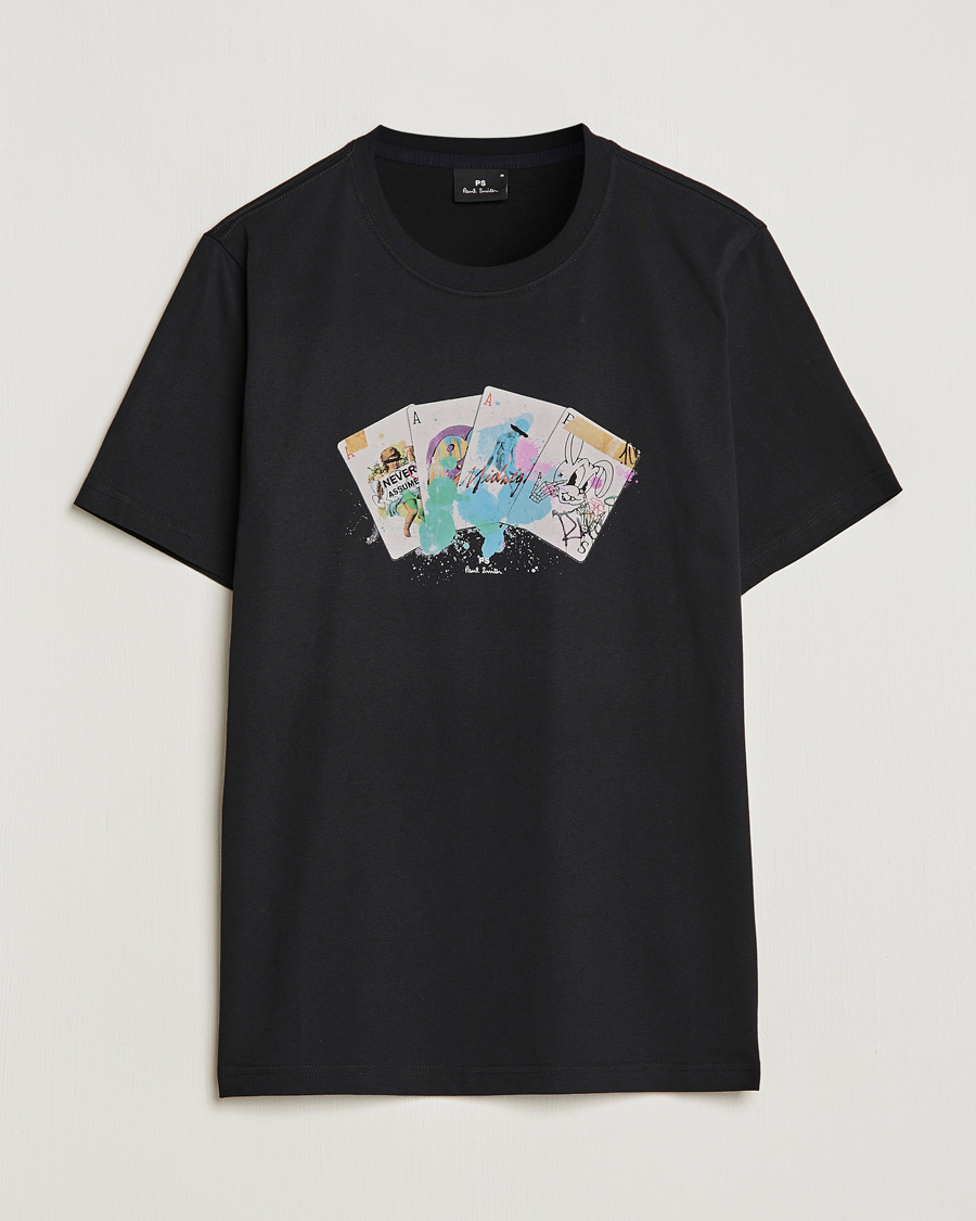 Homme | T-shirts | PS Paul Smith | Card Regular Organic Cotton T-shirt Black